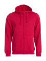 Basic Hoody – džemperis ar pilnu rāvējslēdzēju, sarkans