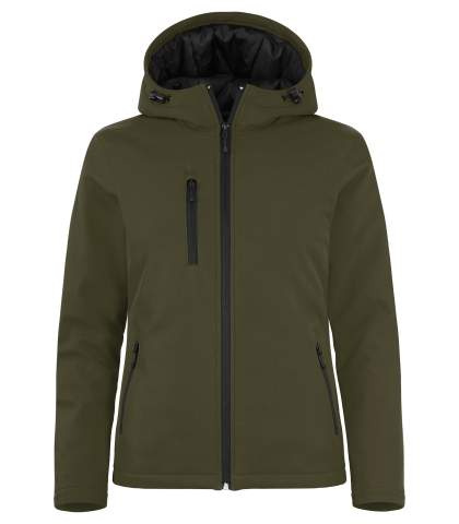 Padded Softshell – džemperis ar kapuci (sievietēm), Miglas zaļa - Clique (1)