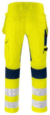6570 – elastīgas bikses, EN ISO 20471 CLASS 2, Dzeltena/tumši zila - ProJob (3)