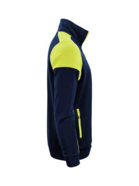 Prime Sweater – džemperis ar pilnu rāvējslēdzēju (vīriešiem), Tumši zila/neona dzeltena - Printer PRIME (3)