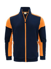 Prime Sweater – džemperis ar pilnu rāvējslēdzēju (vīriešiem), Tumši zila/neona oranža