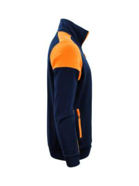 Prime Sweater – džemperis ar pilnu rāvējslēdzēju (vīriešiem), Tumši zila/neona oranža - Printer PRIME (4)