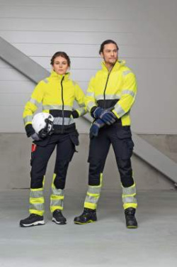 2372 Craftsman Stretch Hi-Vis – bikses (sievietēm), Melns/dzeltens – Jobman (3)