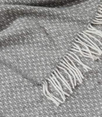 Wool Alba – pleds, Pelēks – Kosta Linnewäfveri (3)