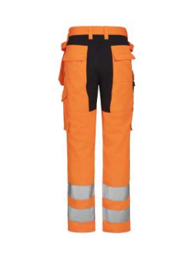 2379 Craftsman Stretch Hi-vis – bikses, Oranžs / melns – Jobman (3)
