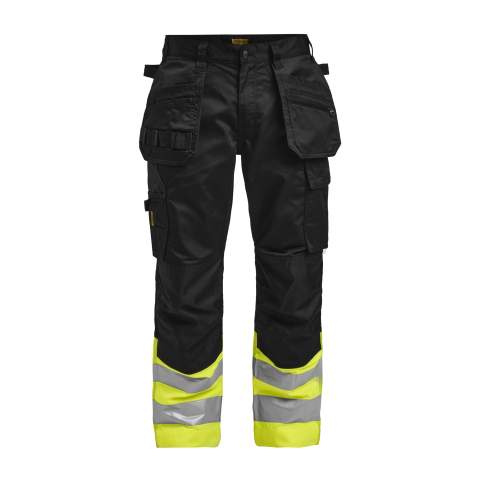 2513 Craftsman Hi-Vis – bikses, melna/dzeltena – Jobman (1)