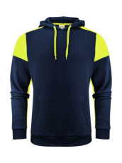 Prime – džemperis ar kapuci (unisex), Tumši zila/neona dzeltena