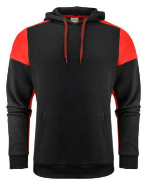Prime – džemperis ar kapuci (unisex), Melns/sarkans – Printer PRIME (2)