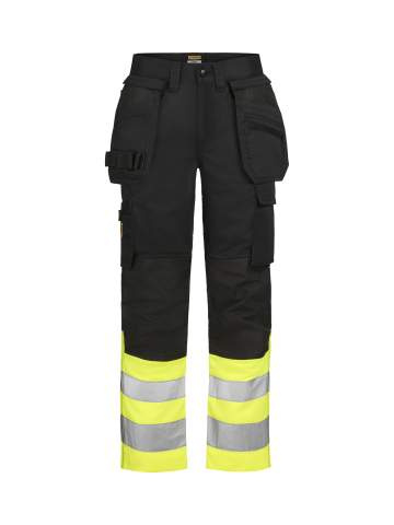 2514 Craftsman Stretch Hi-Vis – bikses, Melns/dzeltens – Jobman (1)