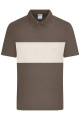 Unisex polo krekls ar krāsu paneļiem OCS Standard, dubļaini brūna/smilšakmens