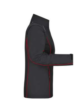 Sieviešu softshell jaka ar rāvējslēdzēju, melns/sarkans – James & Nicholson (3)