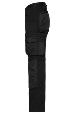 Darba apģērba elastīgās bikses Slim Line GRS, melns/melns – James & Nicholson (2)
