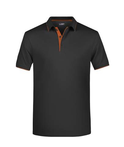 Vīriešu polo krekls ar svītrām, melna/oranža – James & Nicholson (1)