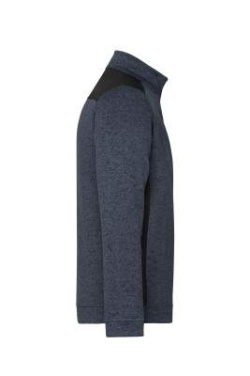 Vīriešu trikotāžas darba apģērbs ar flīsa pusrāvējslēdzēju – STRONG, oglekļa melanža/melna – James & Nicholson (3)