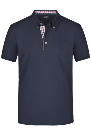 Vīriešu vienkāršs polo krekls, tumši zila/sarkans-tumši zils-balts – James & Nicholson (1)