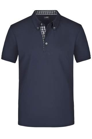 Vīriešu vienkāršs polo krekls, tumši zila/tumši baltā krāsā – James & Nicholson (1)