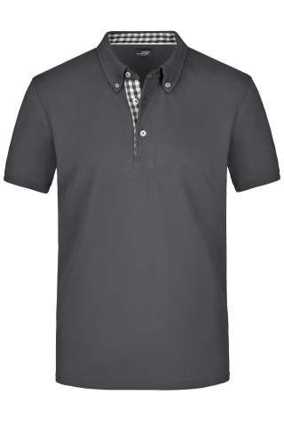 Vīriešu vienkāršs polo krekls, grafīts/grafīta balts – James & Nicholson (1)