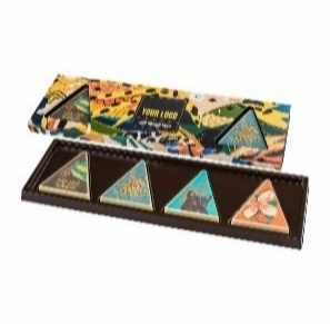 "šokolādes trijstūri" mandeļu pralinē 4 gab. - 30% mandeļu, produkta attēls