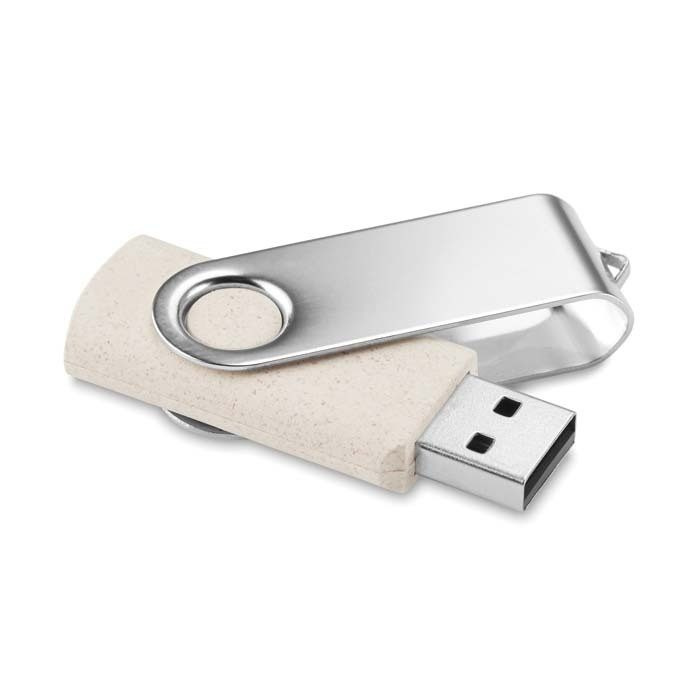 USB zibatmiņa ar korpusu no kviešu salmu un PP plastmasas maisījuma, 1–64 GB, produkta attēls