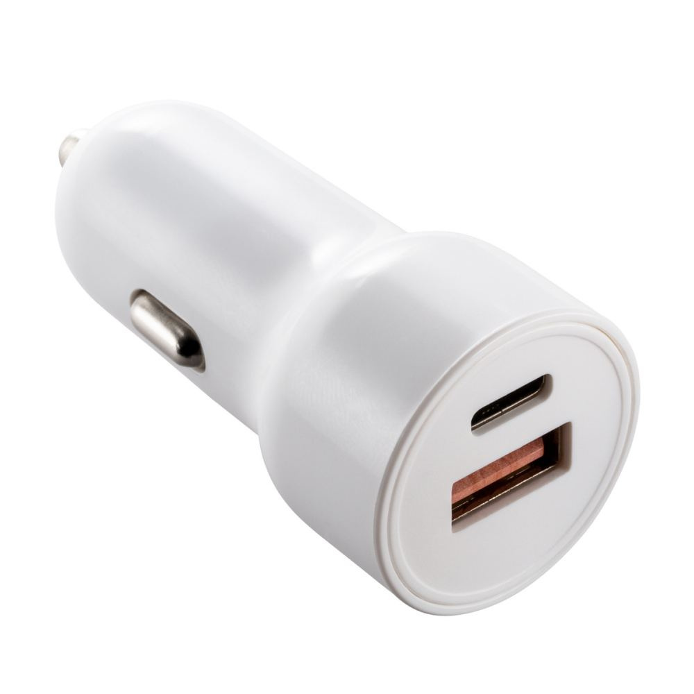 USB-C & USB auto lādētājs balts 24 Wt REEVES-VALLEJO (1)