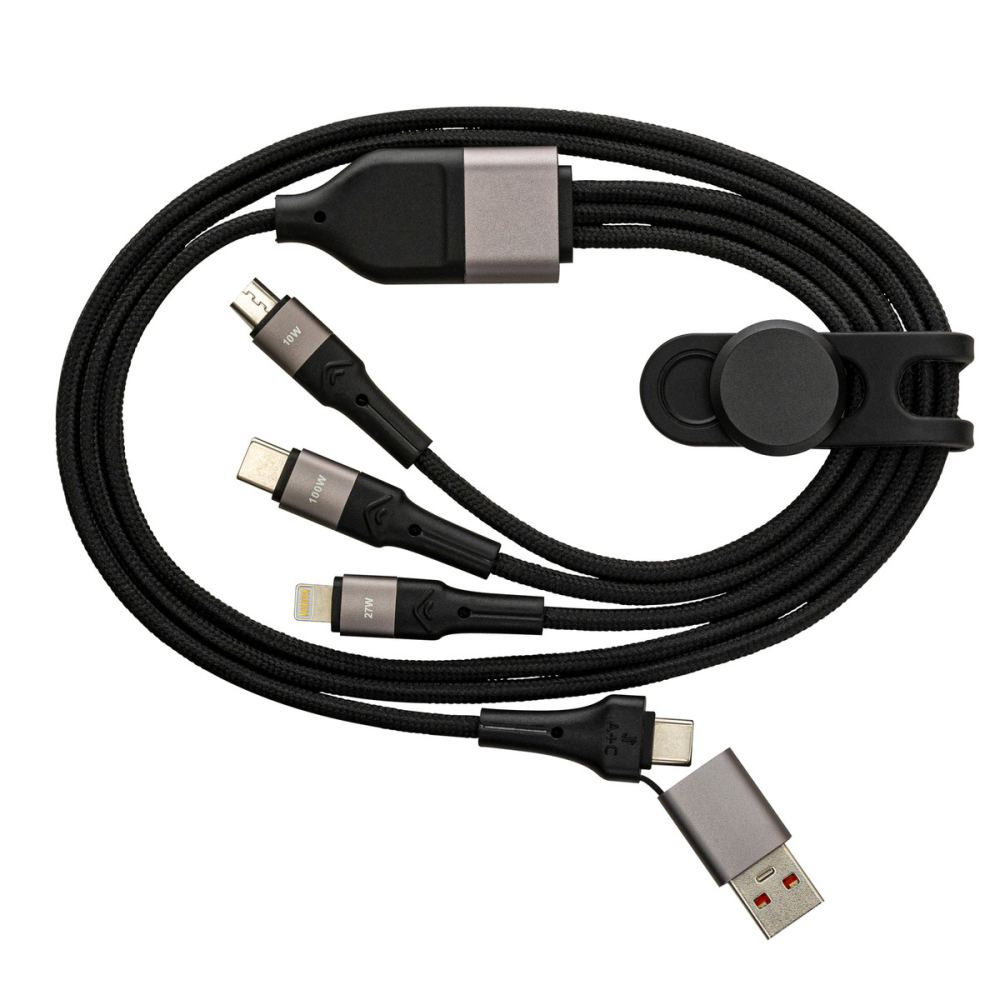 Seši vienā uzlādes kabelis REEVES-CONVERTICS TRIPLE, 100 W – melns / tumši pelēks (1)