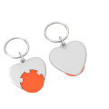 Iepirkumu ratiņu žetona turētājs „heart“, oranža