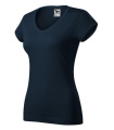 MALFINI Fit V-neck - T-krekls sievietēm, tumši zils