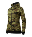MALFINI Camo Zipper - džemperis sievietēm, maskēšanās zaļš