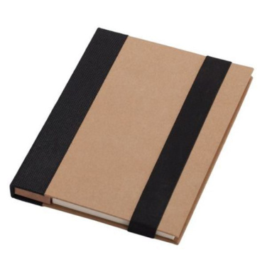 Kraftpapīra piezīmju blociņš ar piezīmju komplektu, melns/bēšs, produkta attēls (3)