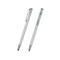 COSMO SLIM TOUCH metāla lodīšu pildspalva ar skārienekrāna uzgali, balts