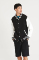 Just Hoods Varsity sporta krekls, melns/koši rozā