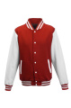 Just Hoods Varsity sporta krekls, sarkans/balts