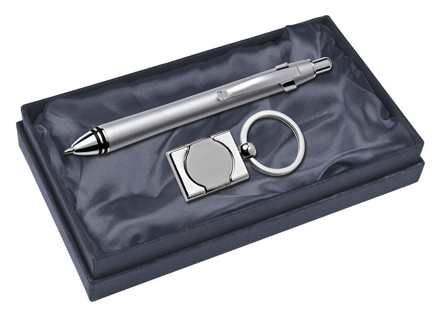 Lodīšu pildspalvas un atslēgu piekariņa komplekts - matēts, produkta attēls (1)