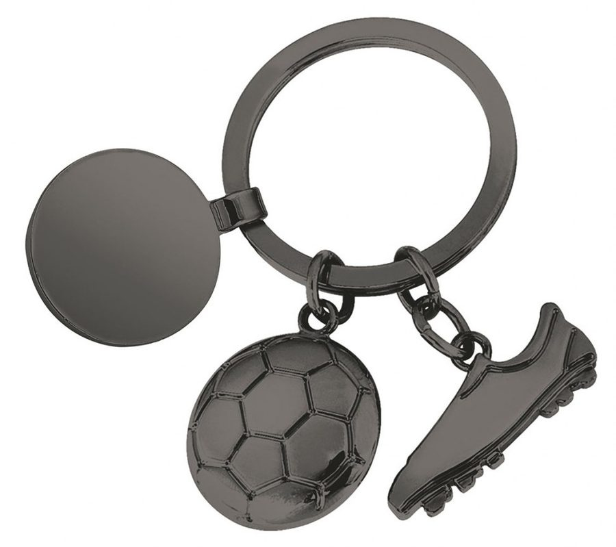 Pulēts futbola atslēgu piekariņš ar žetonu, produkta attēls (1)