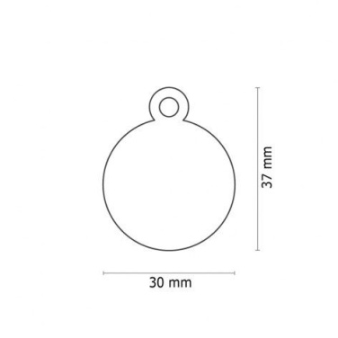 Apaļš sarkans kulons - d=32 mm, produkta attēls (2)