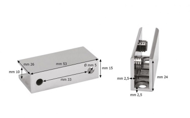 Metāla balsts 53 × 27 mm, produkta attēls (3)