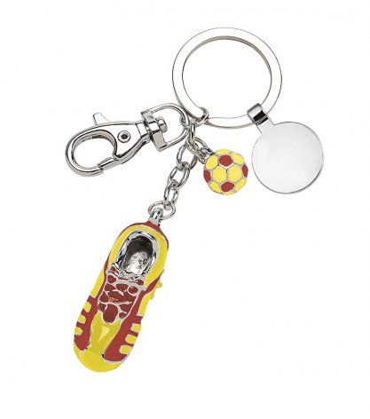 Atslēgu piekariņš futbola apaviem, dzelteni sarkani, produkta attēls (1)