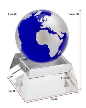Globusa pasaule, zils stikls - d=70 /h 105 mm, produkta attēls (2)