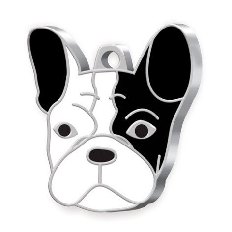 Suņa vārda birka buldogs franču melnbaltā krāsā, produkta attēls (1)
