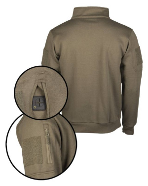 Taktiskais sporta krekls ar rāvējslēdzēju, zaļš – Mil-Tec (2)