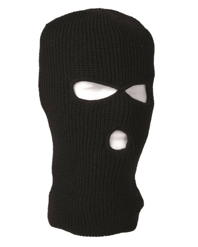 Balaklavas galvassega, poliakrila, 3 caurumi, melna – Mil-Tec
