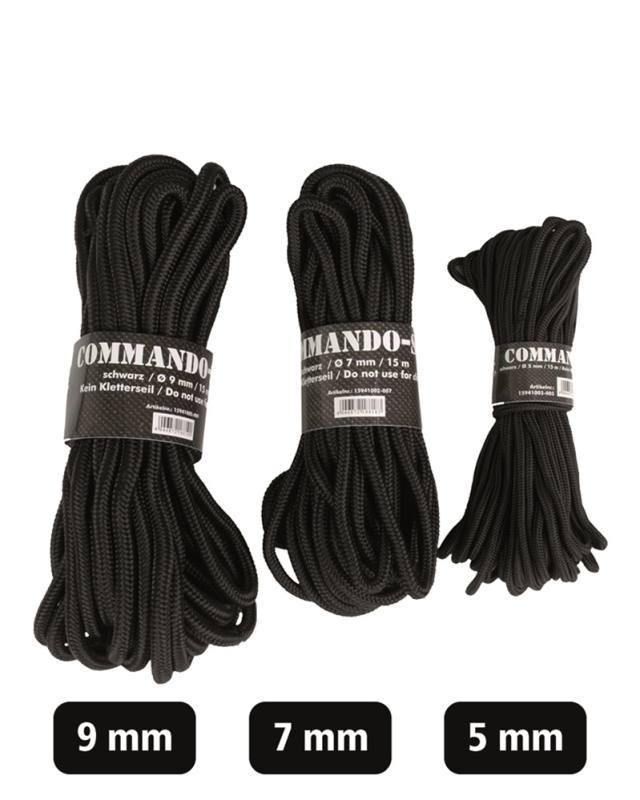 Komando virve melna 5 mm (15 m) – Mil-Tec