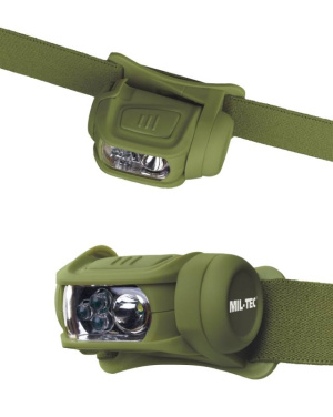 LED pieres lukturītis, 4 krāsu, olīvzaļš - Mil-Tec (2)