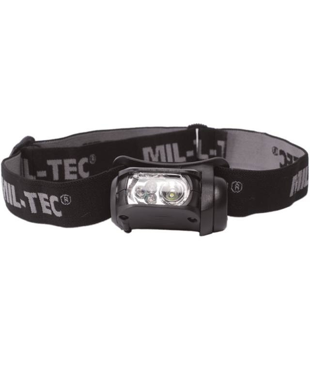 LED pieres lukturītis, 4 krāsu, melns - Mil-Tec