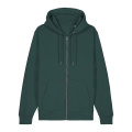 Stanley/Stella Cultivator 2.0 unisex džemperis ar kapuci un rāvējslēdzēju, 350 g/m², tumši zaļš (Glazed Green)