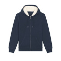 Stanley/Stella Hygger Sherpa unisex džemperis ar kapuci un rāvējslēdzēju, 300 g/m², tumši zils