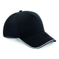 Beechfield B25C beisbola cepure, melns / balts