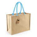 Westford Mill W407 džutas iepirkumu soma, dabisks / zils (Surf Blue)