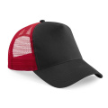 Beechfield B640 beisbola cepure ar sietiņu, melns / sarkans (Classic Red)