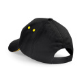 Beechfield B15C beisbola cepure, melns / dzeltens